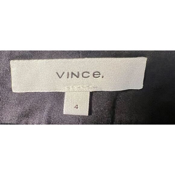VINCE Flat Front Cropped Chino Pants in Black NWT Size 4 - Picture 4 of 7